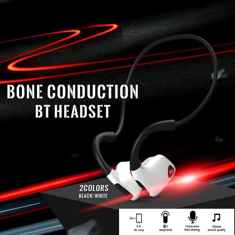 Беспроводные наушники Bluetooth с костной проводимостью гарнитура микрофоном защита