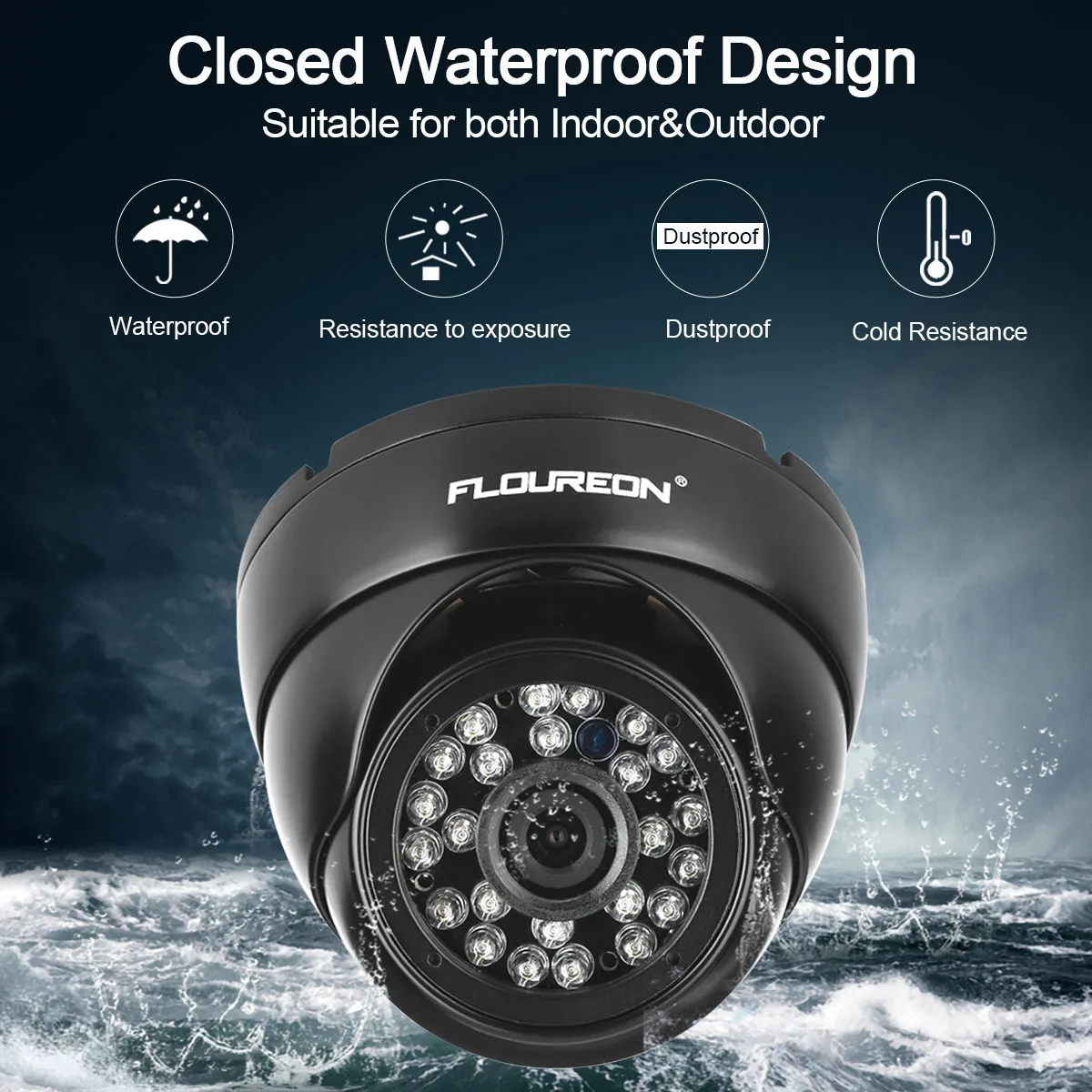 FLOUREON 1080P камера 2.0MP 3000TVL CCTV AHD аналоговая PAL Водонепроницаемая видеонаблюдения