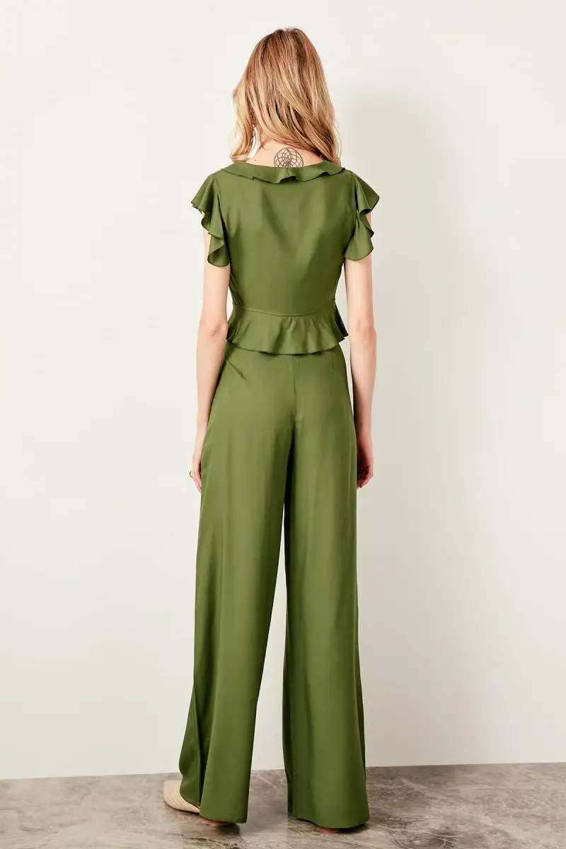 Trendyol Haki Брюки клеш TWOSS19EH0101|Брюки| |