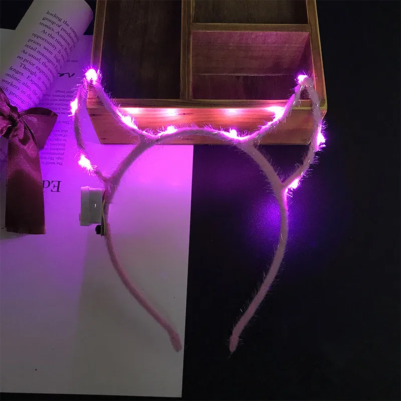 Новинка 2020 светящаяся повязка на голову со светодиодами в форме дьявольского