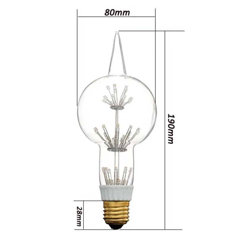 ARILUX 3 Вт теплый белый 220 В новая лампа люстра E27 светодиодный светильник G80 Edison