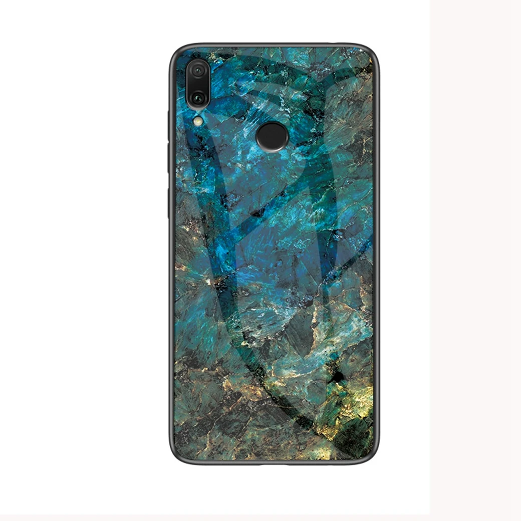 Чехол для Xiaomi Redmi Note 7 4 с мраморным узором защита от царапин закаленное стекло