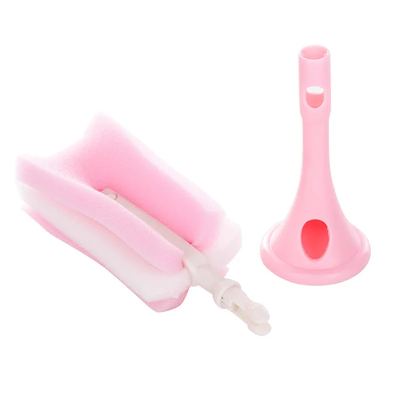 

BalleenShiny Long Handle Glasses Sponge Brush Creative Candy Color Feeding Bottle Deep Cups Cleaning Gadget Teacup Bottle Brush
