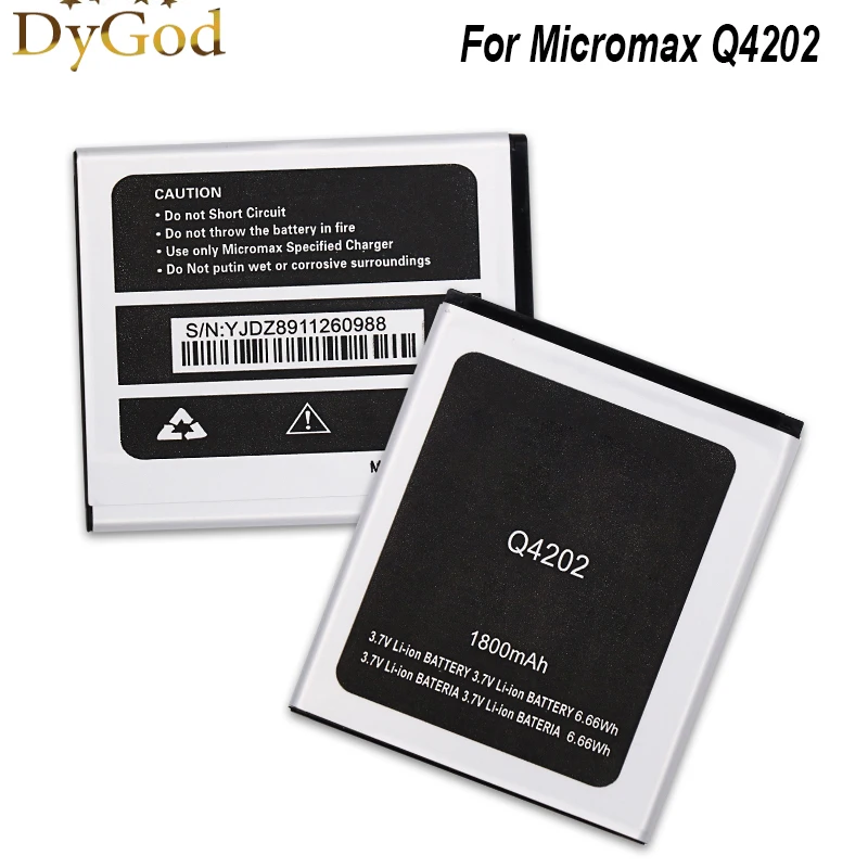 Запасная батарея DyGod 1800 мАч для Micromax Q4202 Высококачественная фотобатарея Для
