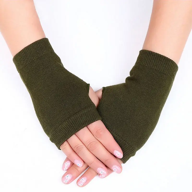 Новинка длинные эластичные перчатки без пальцев модные варежки Женская