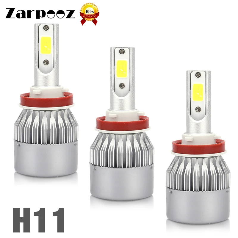 Zarpooz 1 шт. C6S светодиодный фар автомобиля лампы H7 36 Вт COB H1 H3 H11 9005 9006 9012 светильники