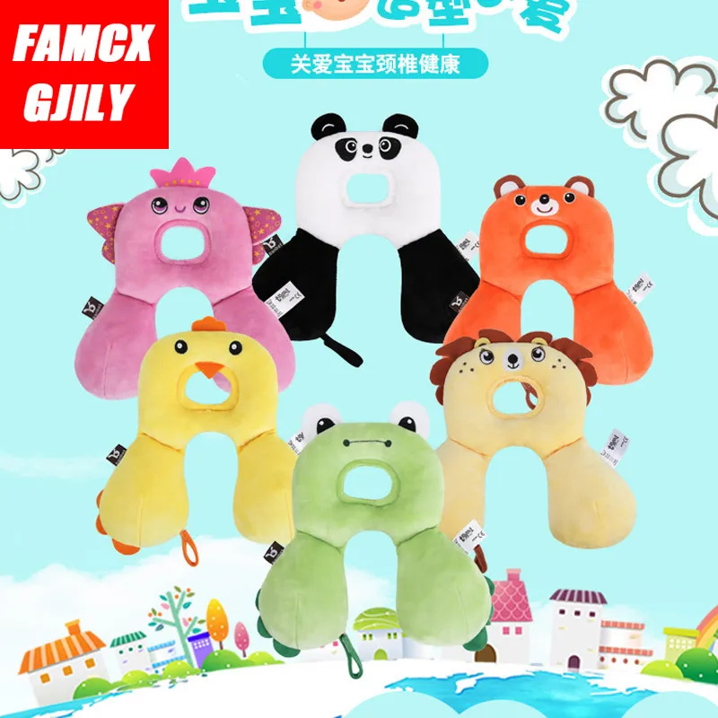 Детская U-образная подушка для автомобиля и самолета с животными Удобная