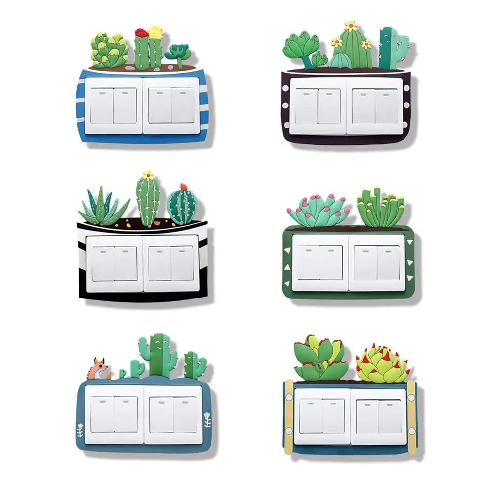 3d картон кактус декор для детской комнаты флуоресцентные настенные силиконовые