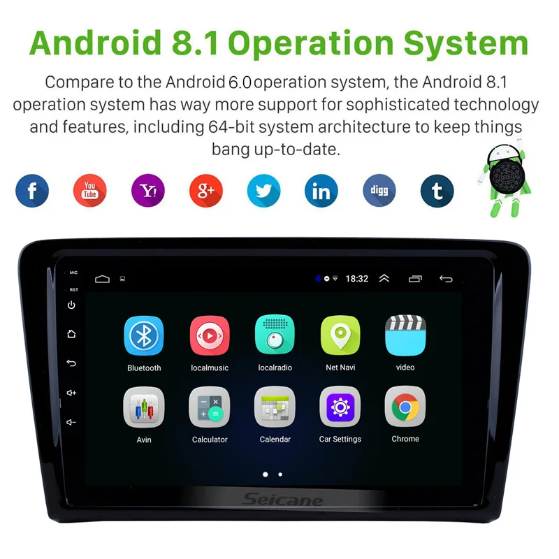 Seicane Android 8 1 9 дюймов автомобильное радио GPS стерео для 2012 2013 2014 2015 Volkswagen Santana