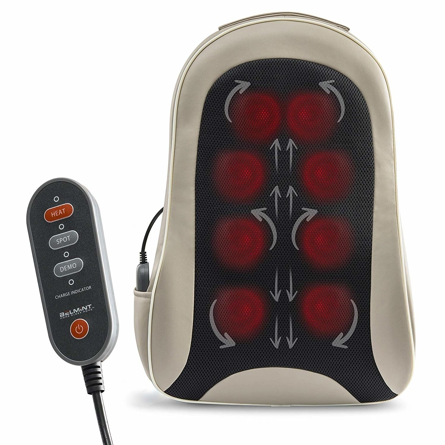 Shiatsu Portable Cordless Back Massage with Heat Deep Kneading Massager Car Seat |