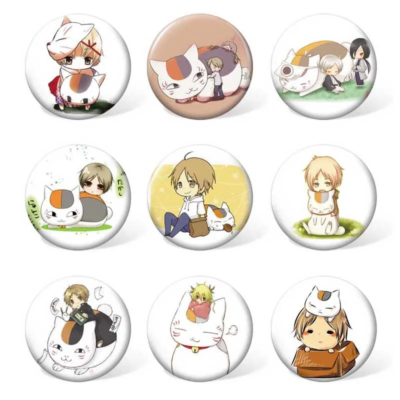 

9 pcs/lot Anime Natsume Yuujinchou Badges Toys Brooch Model Pins for gifts Size 58MM