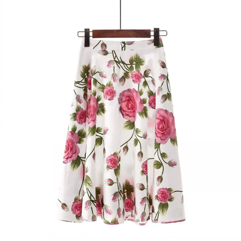 Женские Плиссированные Юбки Лето Boho Chic праздник с пляжным цветочным принтом