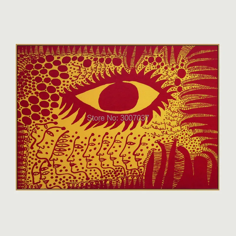Ручная роспись Yayoi Kusama лица и глаза картина маслом для дома декоративная живопись