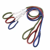 braided nylon dog collar leash set 120cm long outdoor large dog leash rope for training walking size s m l pet dog collar leash
