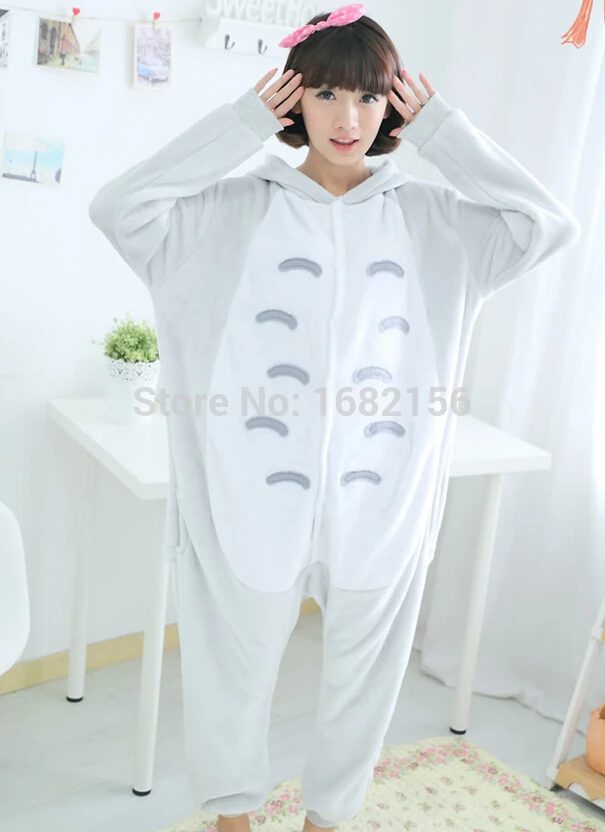 Кигуруми Новые Зимние Животные Тоторо пижамы Onesie Косплей костюмы унисекс Пижама