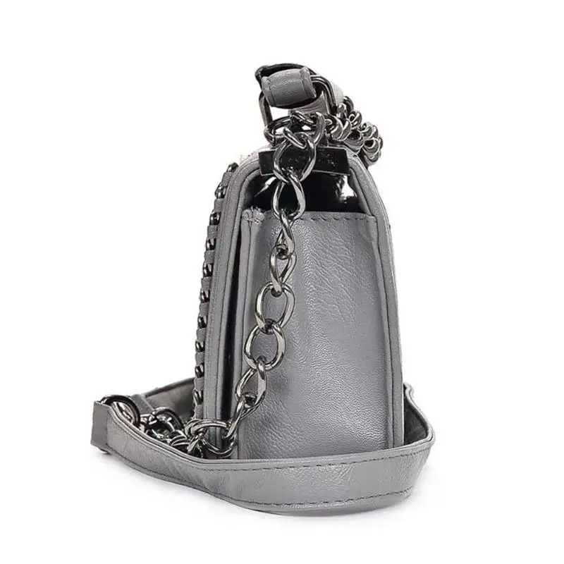 Винтажная женская сумка-мессенджер с цепочкой из искусственной кожи маленькая