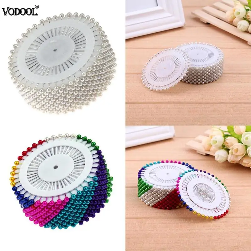 

480pcs 1.46in Sewing Pins Colorful Round Pearl Straight Head Pins Localization Needle Weddings Corsage Dressmaking Accessories