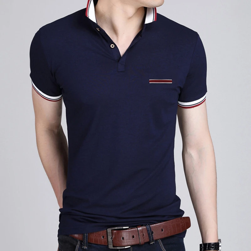 Мужские футболки модные хлопковые топы мужские Slim Fit Футболка с коротким рукавом