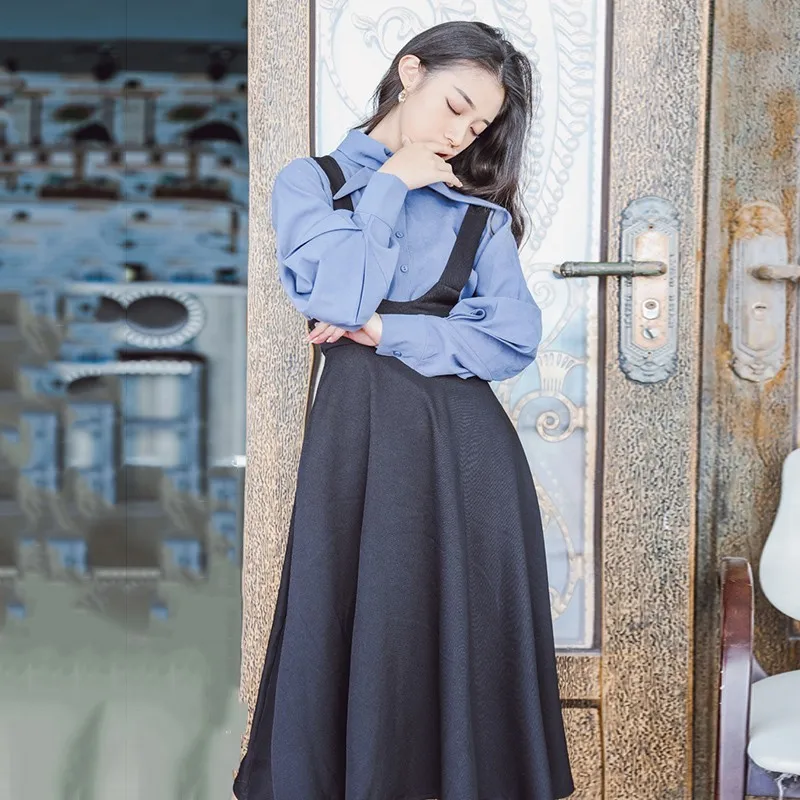TWOTWINSTYLE/Винтажные женские костюмы с бантом и фонариком рубашки длинными рукавами