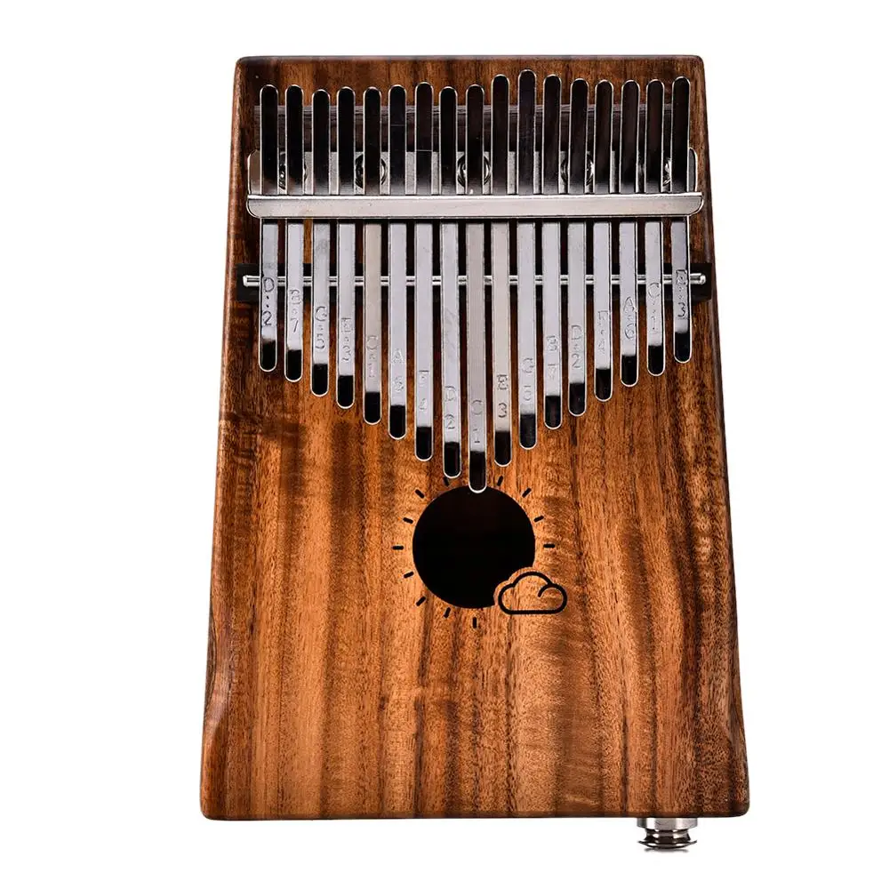 Muspor 17 клавишный калимба большой палец фортепиано Mbira инструмент связь динамик EQ Электрический ящик Акация