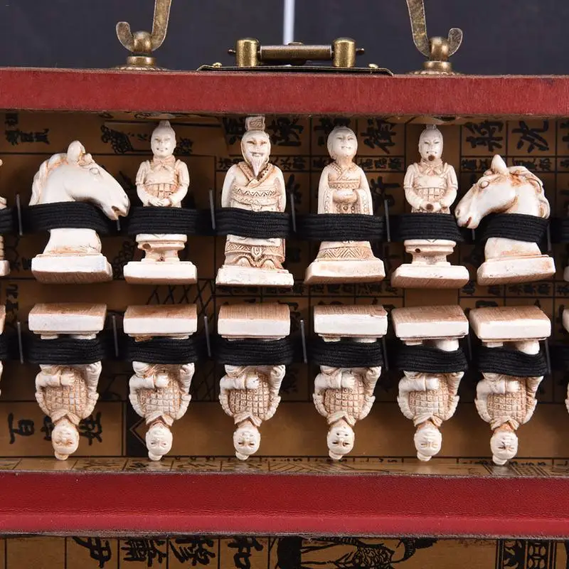 Retro Chess Chessman Set Ming Qing Dynasty Chinese Terracotta Warriors Party Gift Accessory For Kid | Спорт и развлечения