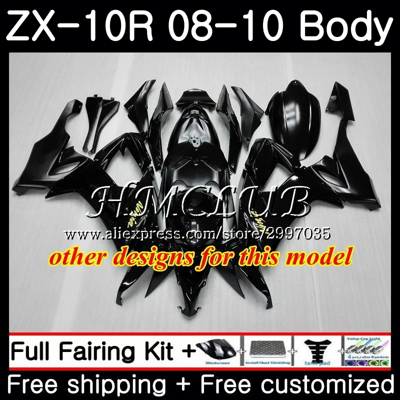 Боди желтый черный для KAWASAKI NINJA ZX10R ZX1000C 2008 2009 2010 63HC.13 ZX 10R 10 R ZX1000 ZX-10R 08 09 комплект