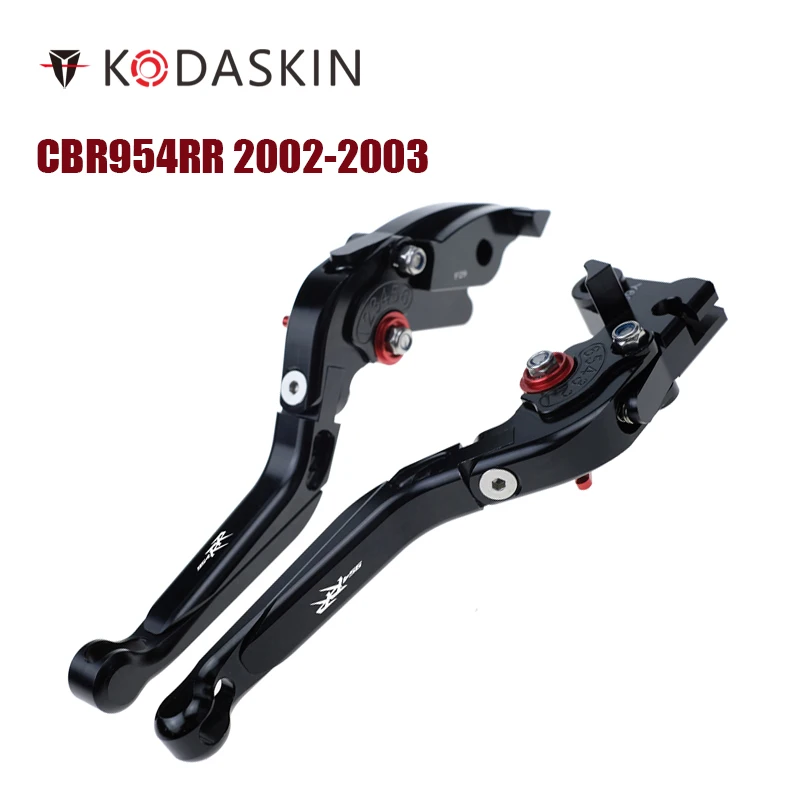 

KODASKIN Left and Right Folding Extendable Brake Clutch Levers for Honda CBR954RR 2002-2003