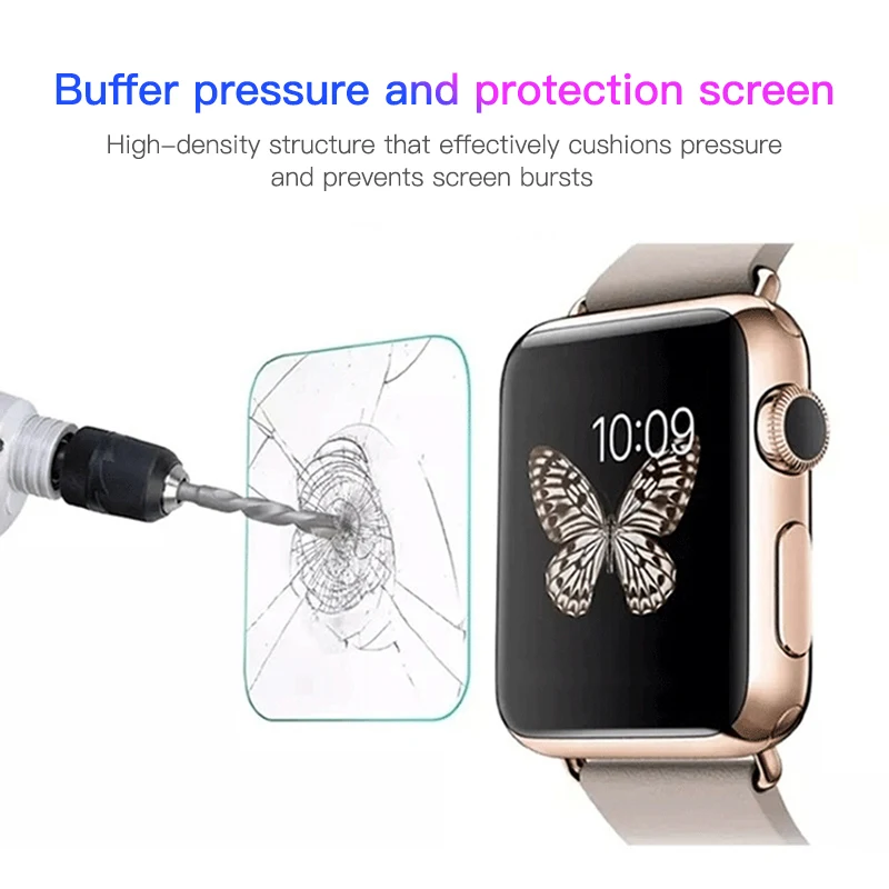 Стеклянная пленка для Apple Watch 42 мм iWatch закаленное стекло полное покрытие Защита