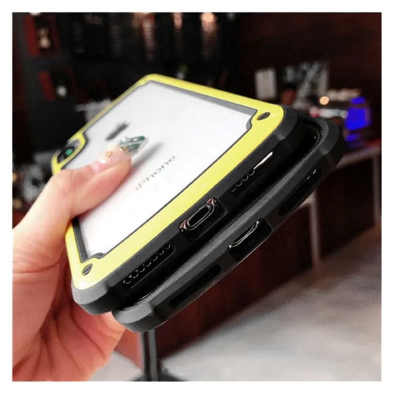 Прозрачный ударопрочный чехол для телефона iphone Xs Max Xr XS 8 7 6 Plus однотонный защитный