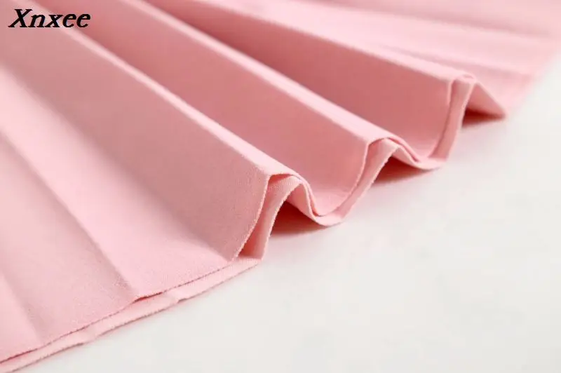 

Fashion Women's High Waist Pleated Solid Color Length Elastic Skirt Promotions Lady Black Party Casual Skirts Plus Size