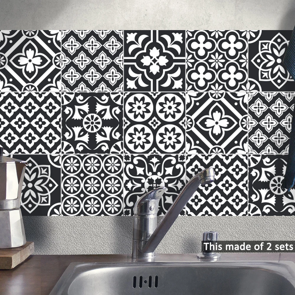 15*15 см/20*20 см ПВХ черный и белый DIY Водонепроницаемая самоклеющаяся мебель для