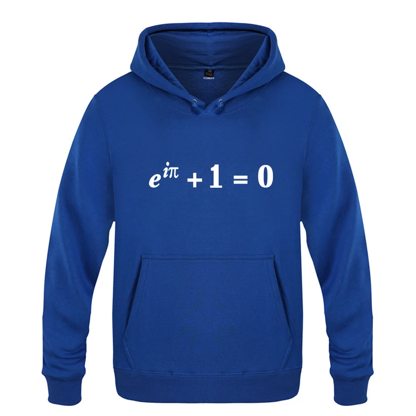 Euler Equation Identity Nerd Geek Science Funny Sweatshirts Men 2018 Mens Hooded Fleece Pullover Hoodies | Мужская одежда