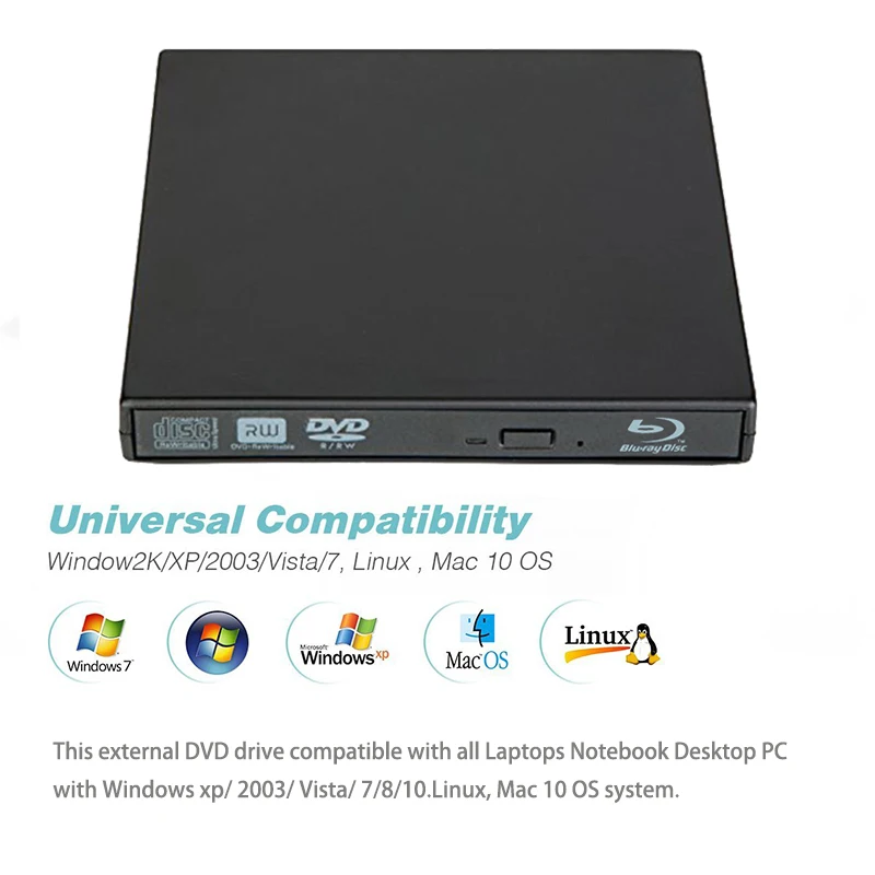 USB3.0 Внешний BD RE Blu Ray привод Оптический Bluray плеер CD/DVD RW записывающее устройство