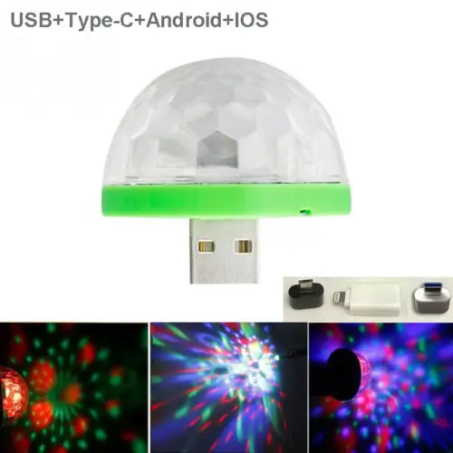 Миниатюрный светодиодный ночник с питанием от USB изменение цвета звуком музыка