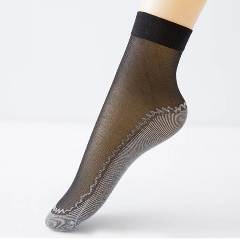 

10Pair/lot Spring Summer Cotton Bottom Thin Socks Soft Non-slip Women's Solid Color Casual Breathable Elastic Short Silk Socks