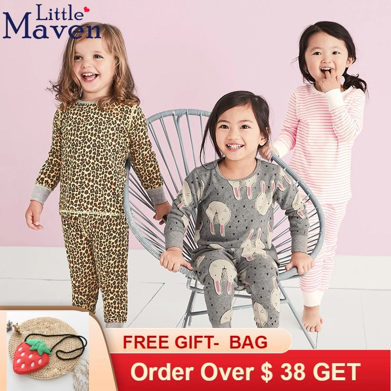 Little Maven/пижамный комплект для девочек сезон осень плотная одежда сна с милым