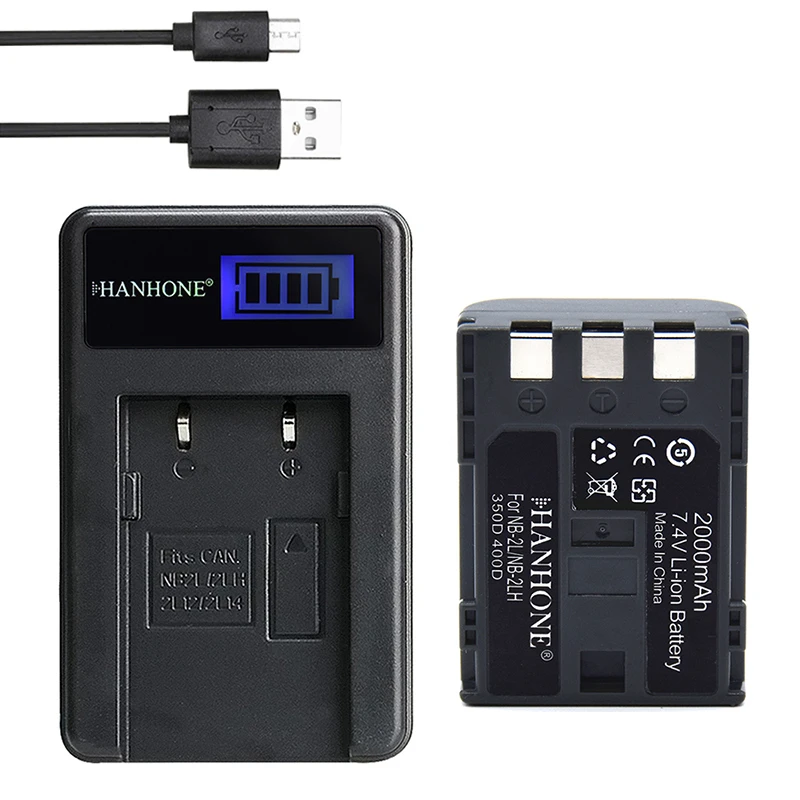Аккумулятор для цифровой камеры 2000 мАч NB 2L NB2LH + зарядное устройство USB Canon Rebel XT XTi