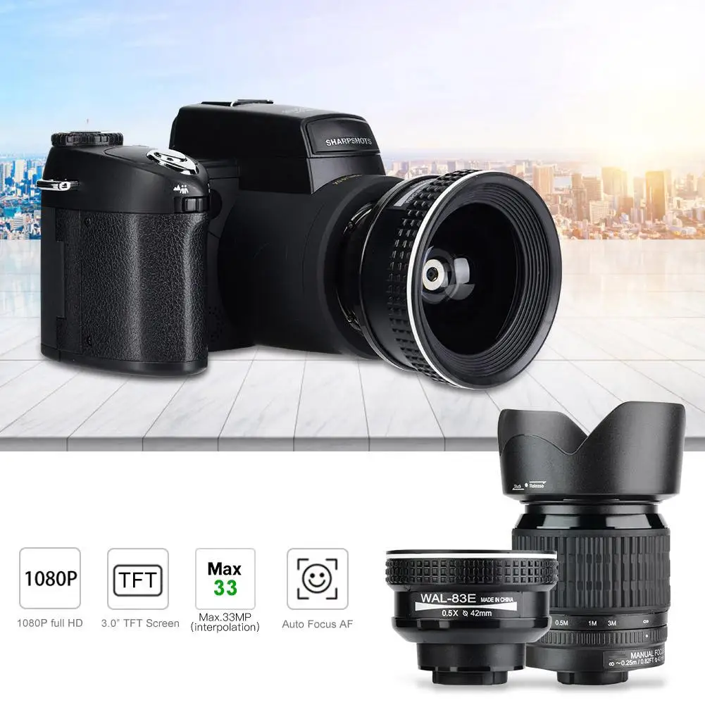 D7100 HD 33MP 3 ''LCD 24X зум светодиодная цифровая DSLR камера фото видеокамера со