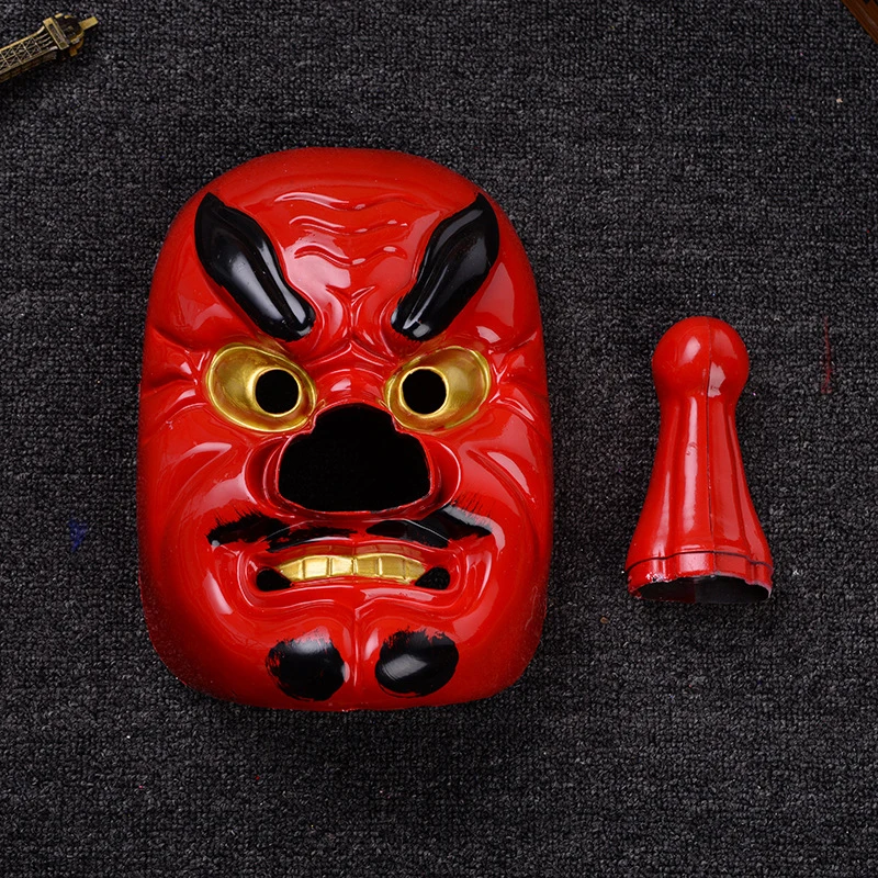 Пластиковая маска для Хэллоуина красная ужасная Tengu с длинным носом реквизит