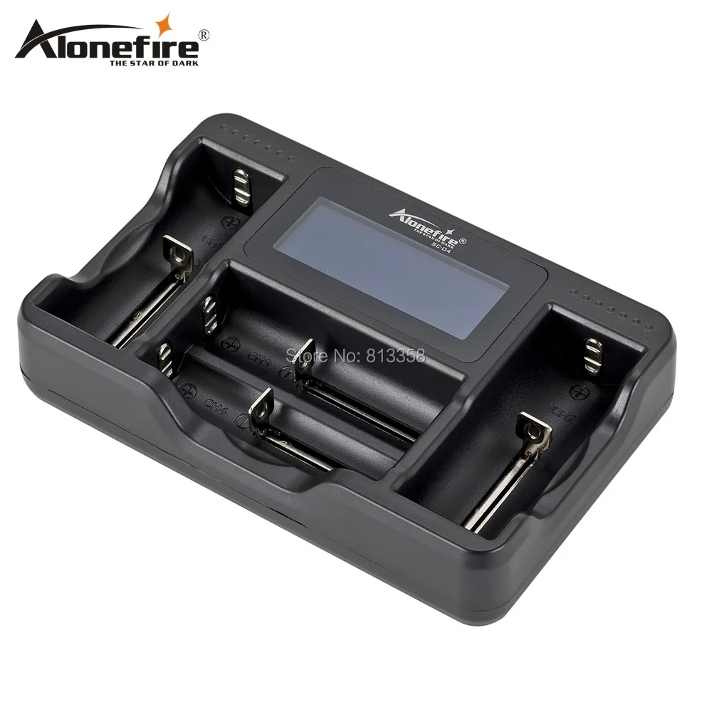 AloneFire SC 04 мощное ЖК смарт зарядное устройство для аккумулятора 18650 10440 14500 16340 26650 AAA