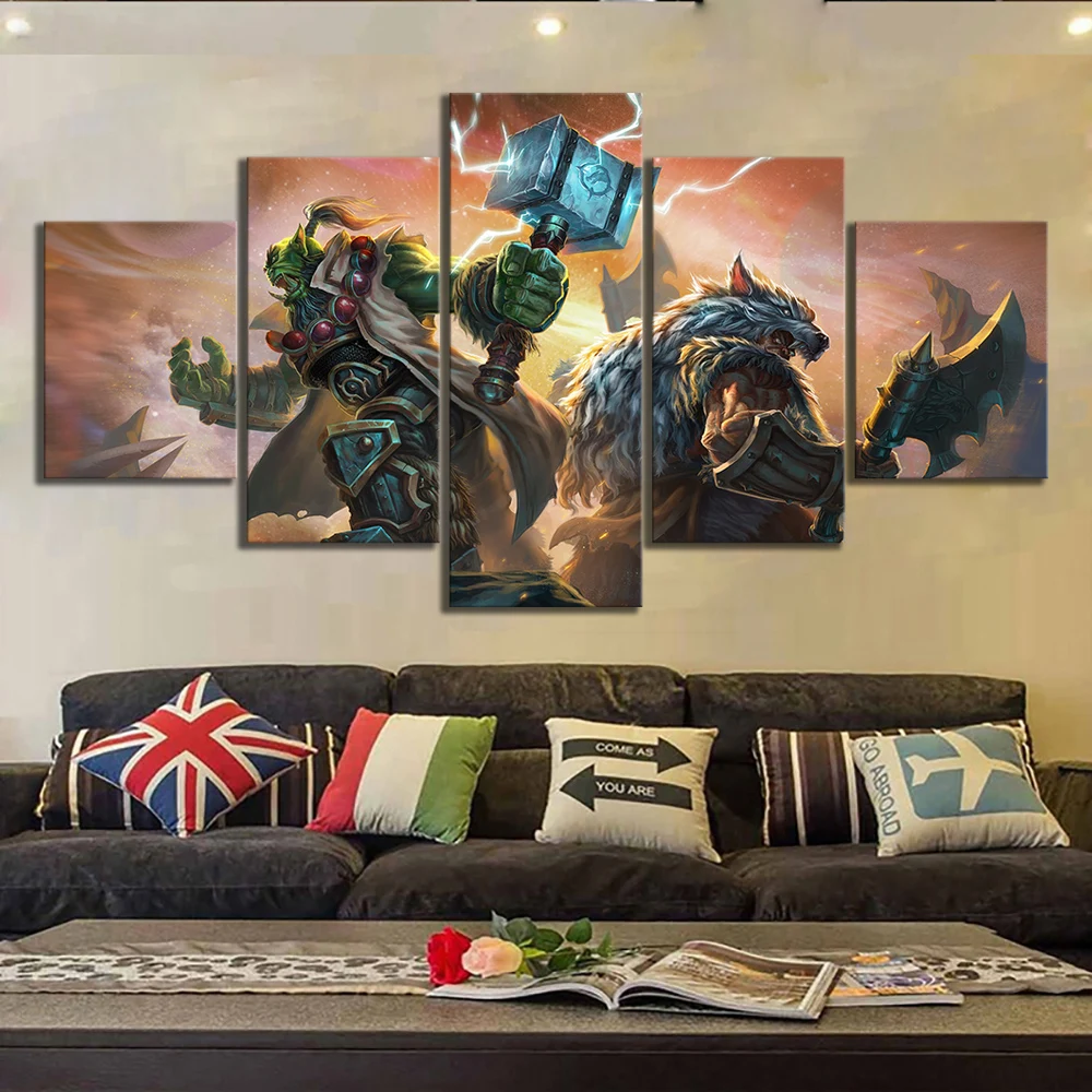 5 шт. видео игры WOW Warcraft DOTA 2 живопись плакат декоративные настенные Арт Комнаты