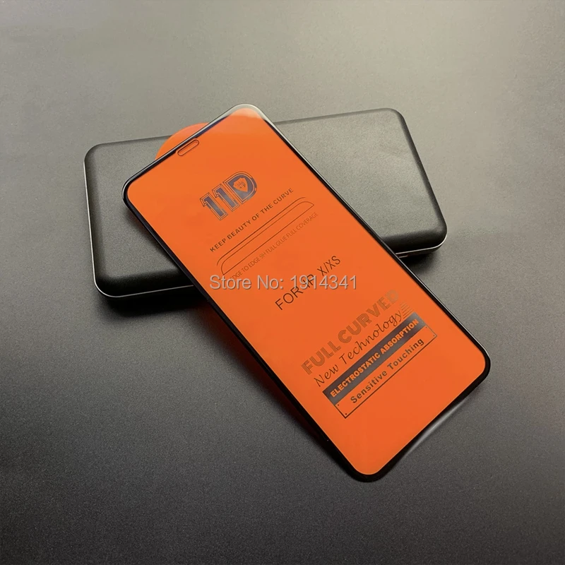 500 шт./лот для iPhone 8 7 plus 6s 6 11D изогнутое закаленное стекло XS Max XR X защитная пленка