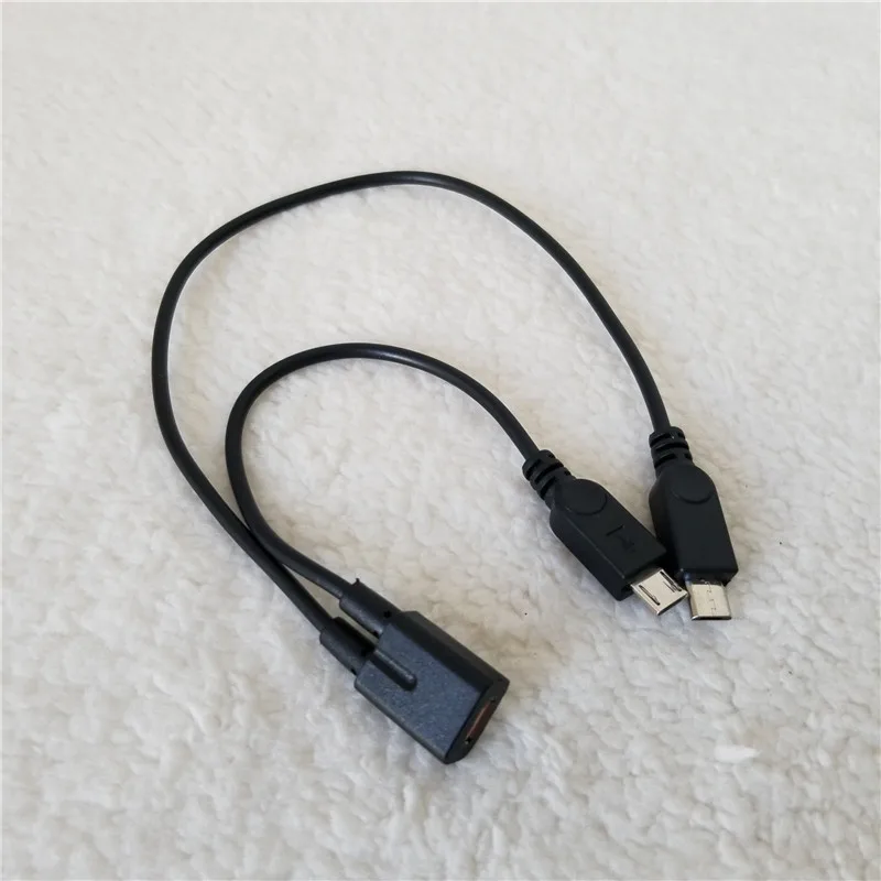Micro USB Женский к двойному штекерному адаптерному кабелю от 1 до 2 разветвитель