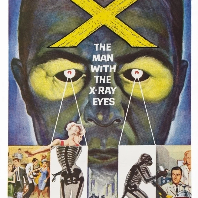 Человек с рентгеновскими глазами (он же X-The Man With The X-Ray Eyes) Us Poster Art 1963 Movie Masterprint (24X36)