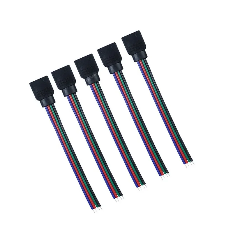 10 ~ 50 шт 100 шт./лот 4Pin RGB Разъем Женский кабель см с 4 штырьковыми штырьками для 5050 3528