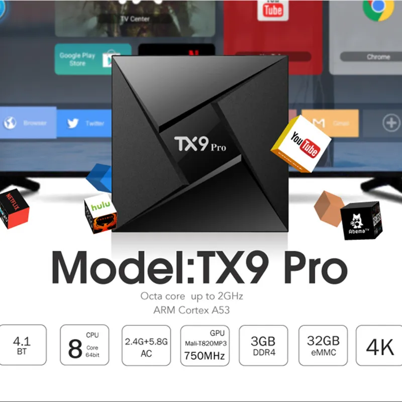 Tanix TX9 Pro 3 ГБ 32 Android 7 1 ТВ Box Amlogic S912 4 К 3D 2 5 8 ГГц Wi Fi Bluetooth Smart Декодер каналов