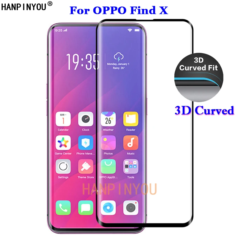 

Изогнутое закаленное стекло 9H премиум класса для OPPO Find X 6,42 "3D полное покрытие