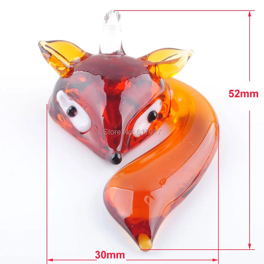RONGZUAN Тигр желтый милый умный лиса Lampwork стекло кулон из бисера животных для