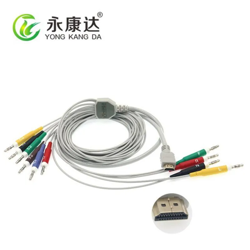 HDMI 19Pin one-piece 10lead 4.0 banana plug ekg cable |