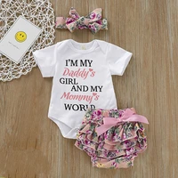 girl clothes newborn baby girl clothing set summer baby bodysuitsfloral pp shortsheadband infant outfits cute toddler